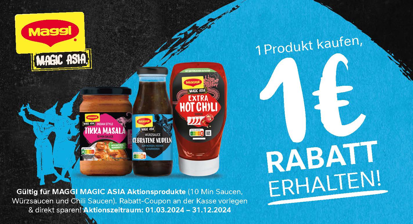 1€ Rabatt auf MAGGI Magic Asia Aktionsprodukte