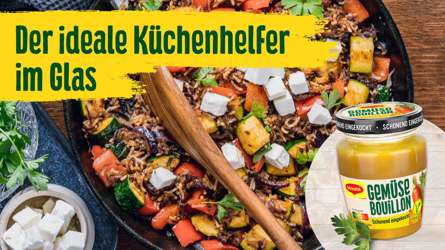 Gemüse Gericht mit MAGGI Gemüsebouillon Glas