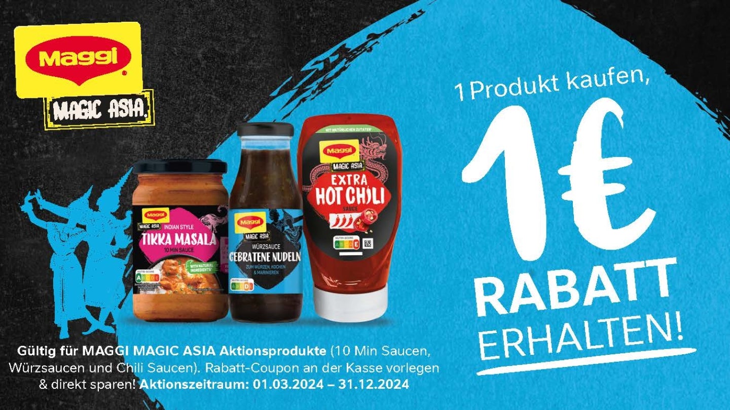 1€ Rabatt auf MAGGI Magic Asia Aktionsprodukte