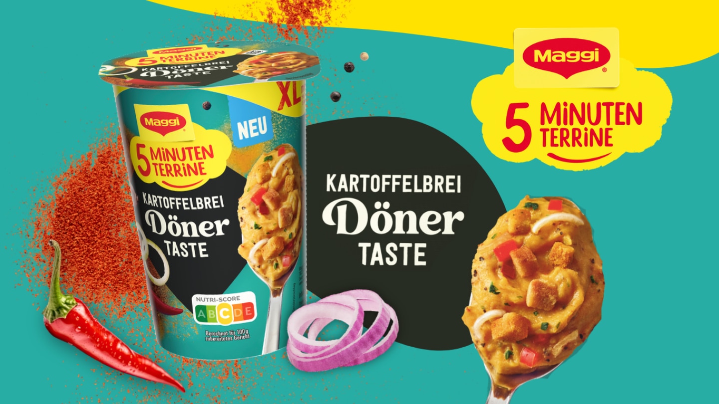 Maggi 5 Minuten Terrine, Kartoffelbrei Doener