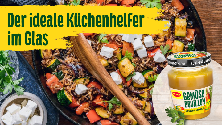 Gemüse Gericht mit MAGGI Gemüsebouillon Glas