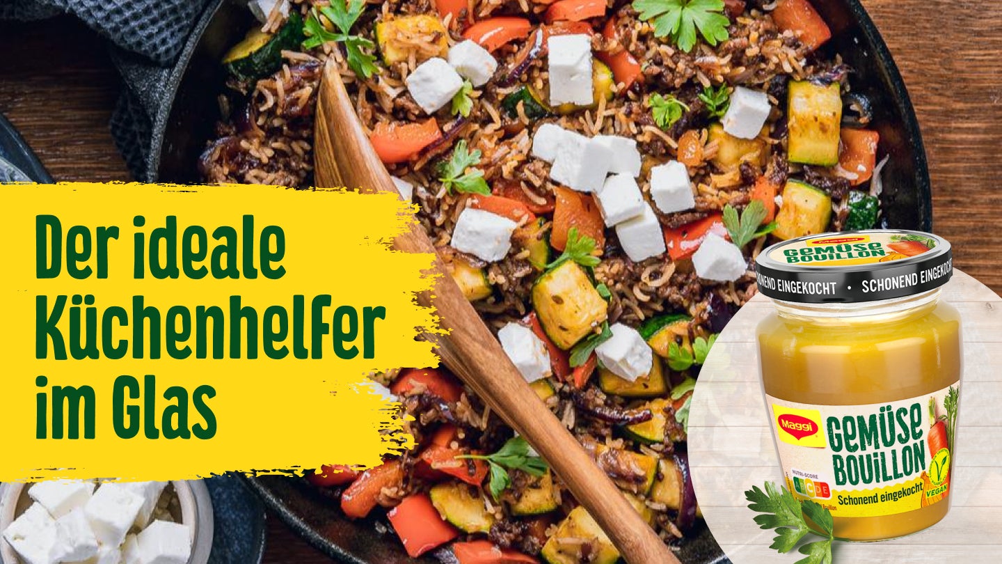 Gemüse Gericht mit MAGGI Gemüsebouillon Glas
