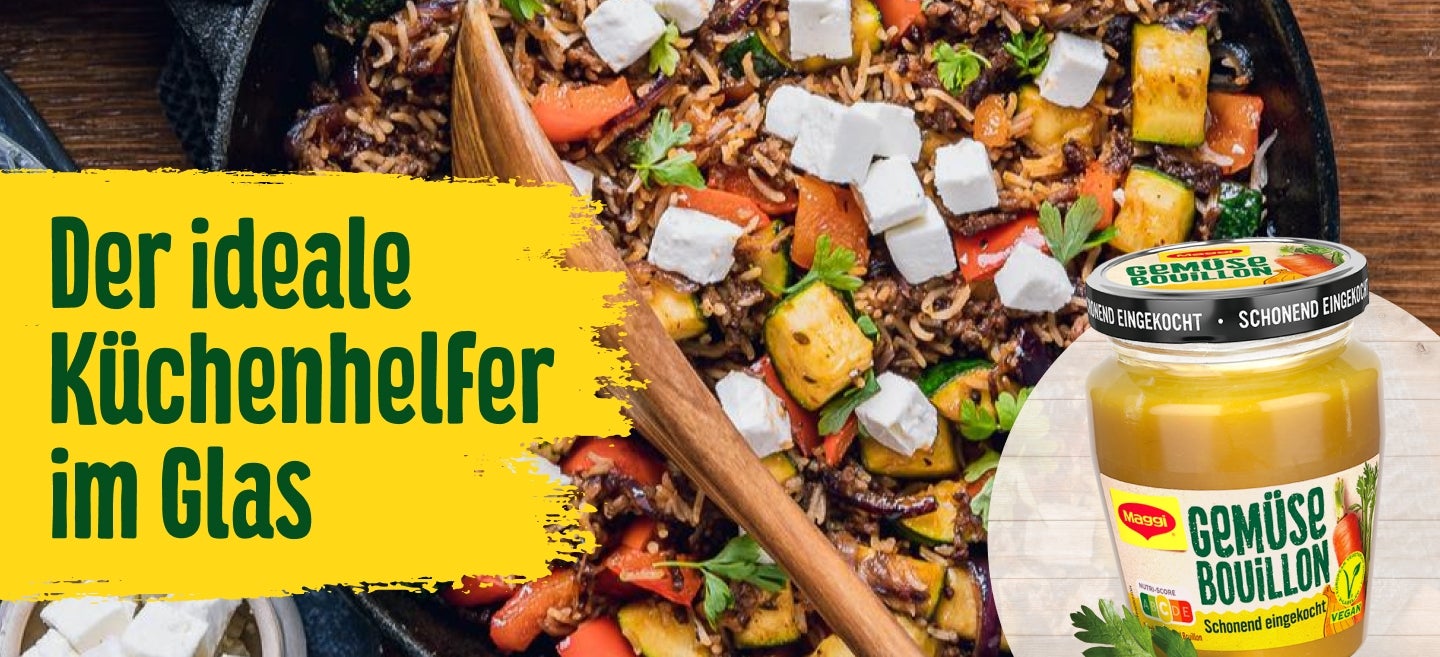Gemüse Gericht mit MAGGI Gemüsebouillon Glas